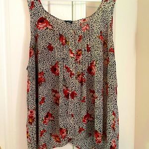 Floral and animal print tank top